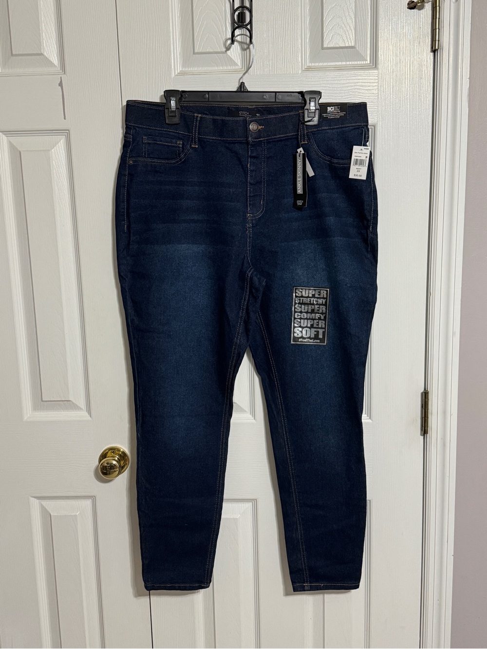 Stitch Star Women’s Dark Blue Ankle Skinny Jeans - Stretchy Comfort
